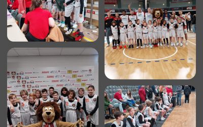 Einlaufkinder der U10 bei den Bayer Giants